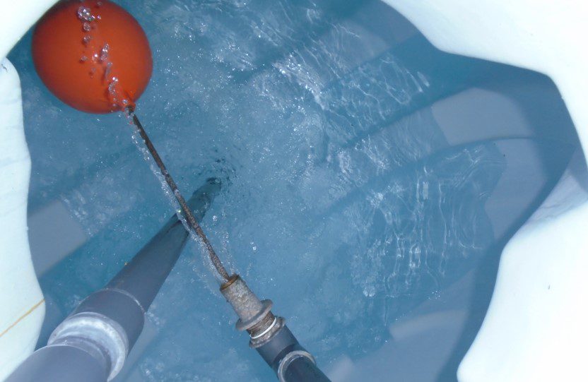 Water flowing in a clean water tank