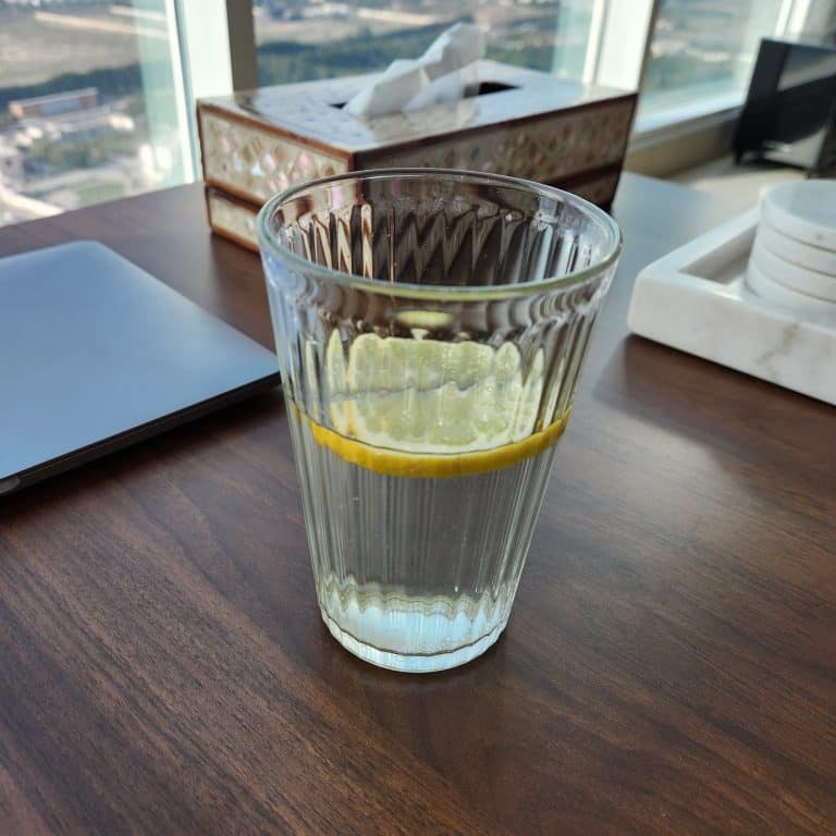Glass of water filled with tap water in Dubai