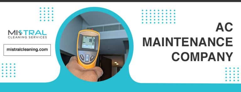 Banner of AC maintenance company with temperature meter picture