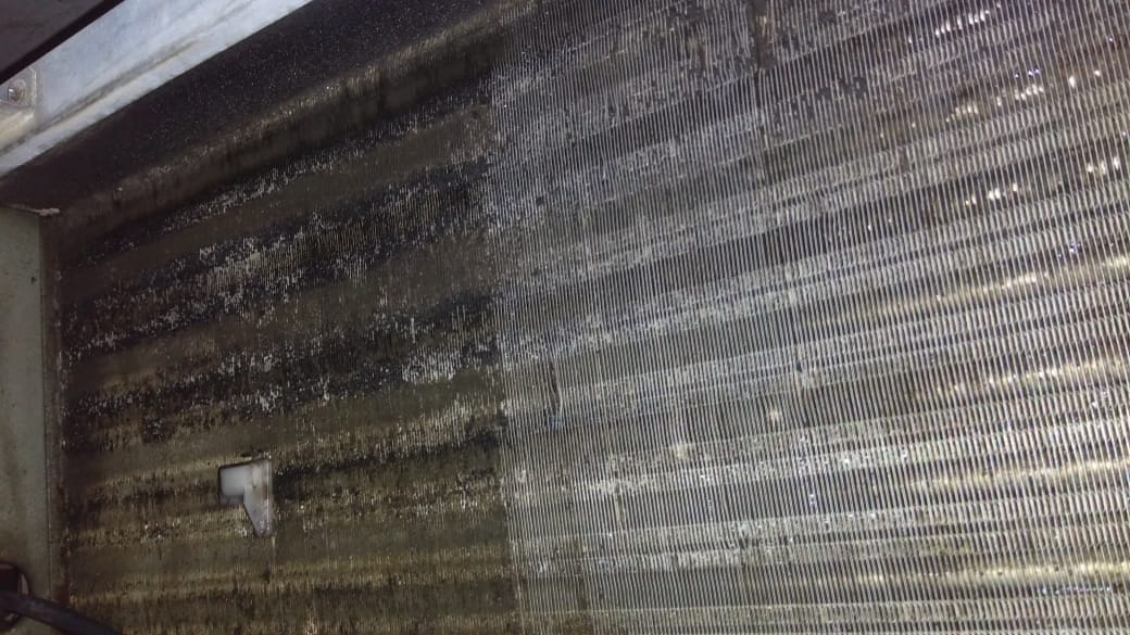 Comparison of AC coil before and after cleaning