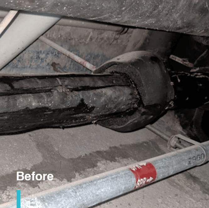 Chiller pipe leaking before insulation during AC maintenance work