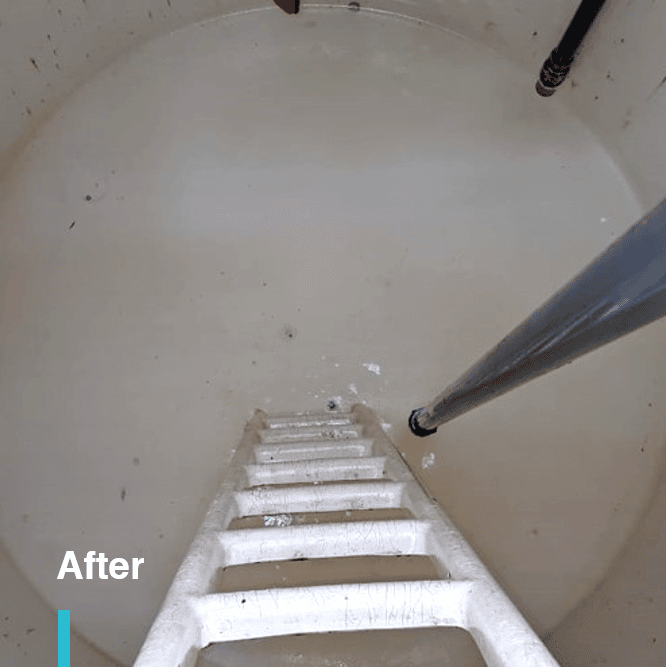 Clean water tank after deep cleaning and disinfection
