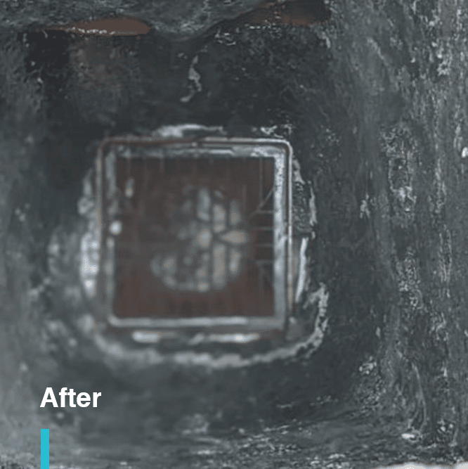 Cleaned and unclogged floor drain after deep pressure washer cleaning